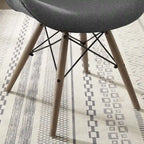 Fauteuil d'appoint Mid-Century – Beige / Gris Foncé / Bleu Canard, Cuir reconstitué, 1 à 2 places