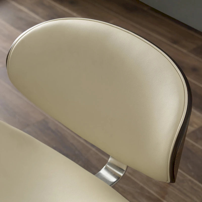 Fauteuil d'appoint Mid-Century – Beige / Gris Foncé / Bleu Canard, Cuir reconstitué, 1 à 2 places
