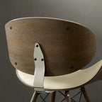 Fauteuil d'appoint Mid-Century – Beige / Gris Foncé / Bleu Canard, Cuir reconstitué, 1 à 2 places