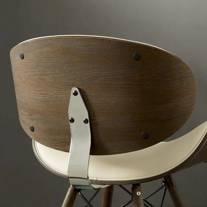 Fauteuil d'appoint Mid-Century – Beige / Gris Foncé / Bleu Canard, Cuir reconstitué, 1 à 2 places