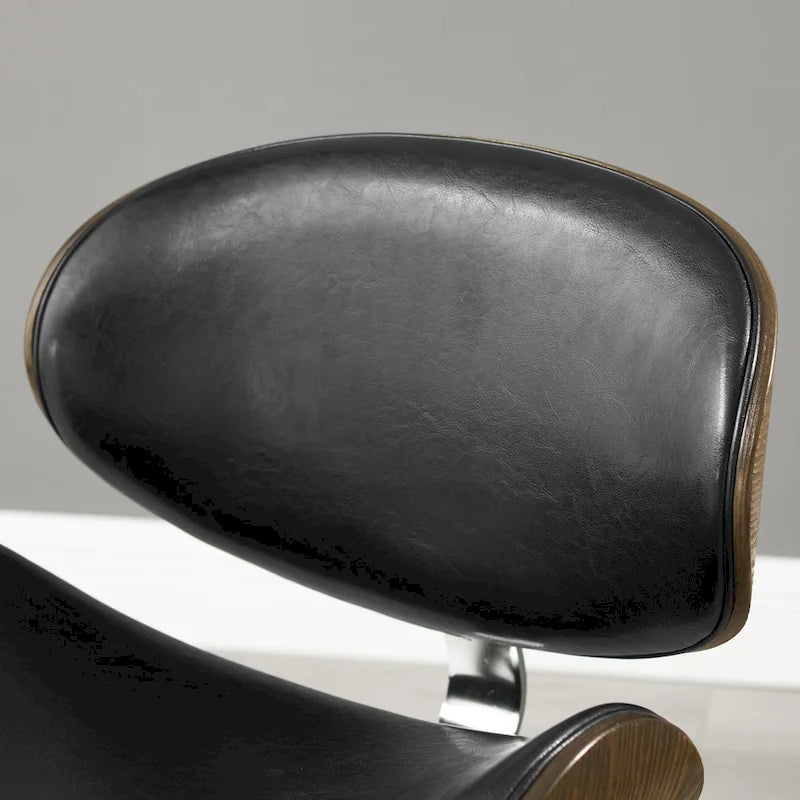 Fauteuil d'appoint Mid-Century – Beige / Gris Foncé / Bleu Canard, Cuir reconstitué, 1 à 2 places