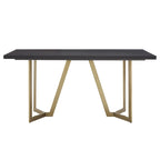 Ensemble de salle à manger rectangulaire Noir et Or (4 places / 6 places / Table seule)