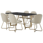 Ensemble de salle à manger rectangulaire Noir et Or (4 places / 6 places / Table seule)