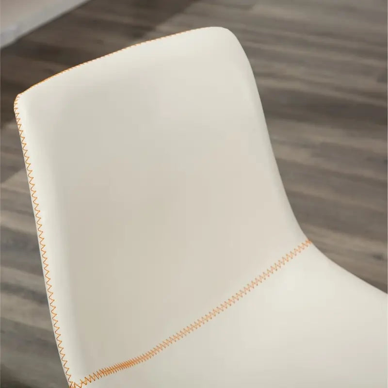 Chaise de salle à manger sans accoudoirs en similicuir, lot de 2 – Marron / Gris / Blanc