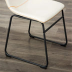 Chaise de salle à manger sans accoudoirs en similicuir, lot de 2 – Marron / Gris / Blanc
