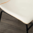 Chaise de salle à manger sans accoudoirs en similicuir, lot de 2 – Marron / Gris / Blanc