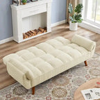 Canapé-lit convertible futon – 2 places, dossier réglable (gris foncé / gris clair / vert / beige / jaune)