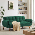 Canapé-lit convertible futon – 2 places, dossier réglable (gris foncé / gris clair / vert / beige / jaune)