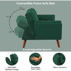 Canapé-lit convertible futon – 2 places, dossier réglable (gris foncé / gris clair / vert / beige / jaune)