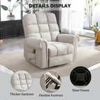 Fauteuil inclinable, pivotant et basculant manuel couleur Chameau/Blanc, une place