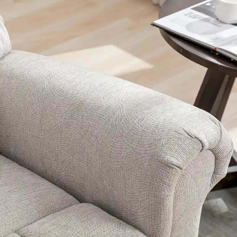 Fauteuil inclinable, pivotant et basculant manuel couleur Chameau/Blanc, une place