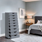Commode verticale étroite à 9 tiroirs multicolore, Armoire de rangement simple