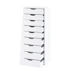 Commode verticale étroite à 9 tiroirs multicolore, Armoire de rangement simple