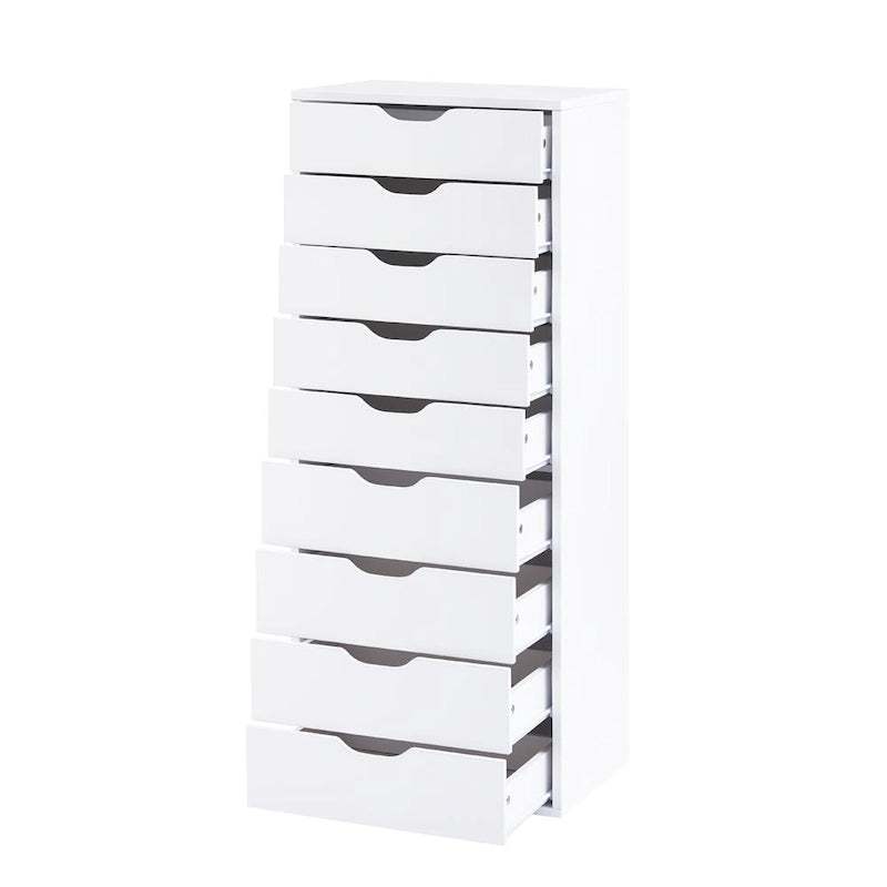 Commode verticale étroite à 9 tiroirs multicolore, Armoire de rangement simple