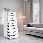 Commode verticale étroite à 9 tiroirs multicolore, Armoire de rangement simple