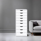 Commode verticale étroite à 9 tiroirs multicolore, Armoire de rangement simple
