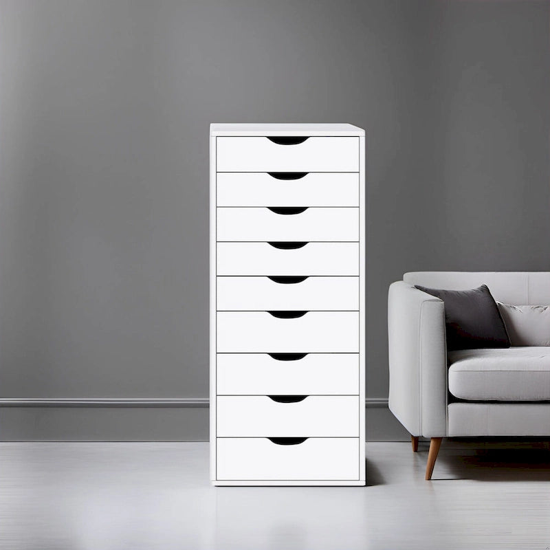 Commode verticale étroite à 9 tiroirs multicolore, Armoire de rangement simple