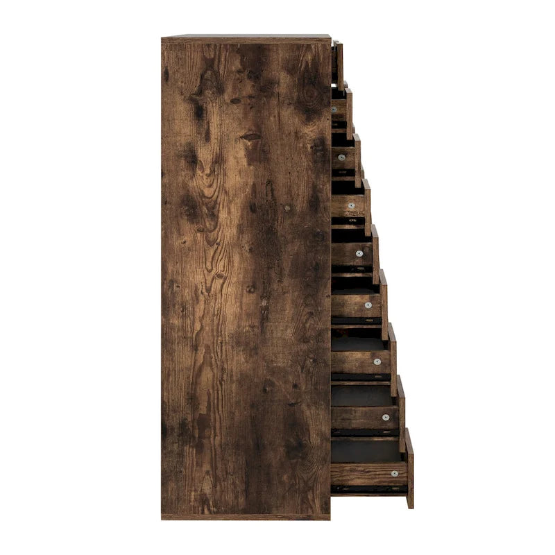 Commode verticale étroite à 9 tiroirs multicolore, Armoire de rangement simple