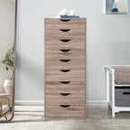 Commode verticale étroite à 9 tiroirs multicolore, Armoire de rangement simple