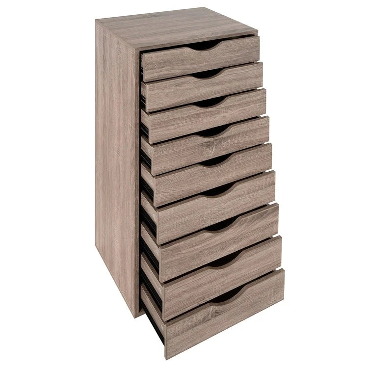 Commode verticale étroite à 9 tiroirs multicolore, Armoire de rangement simple
