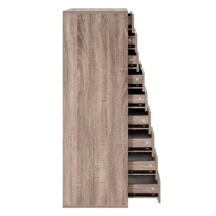 Commode verticale étroite à 9 tiroirs multicolore, Armoire de rangement simple