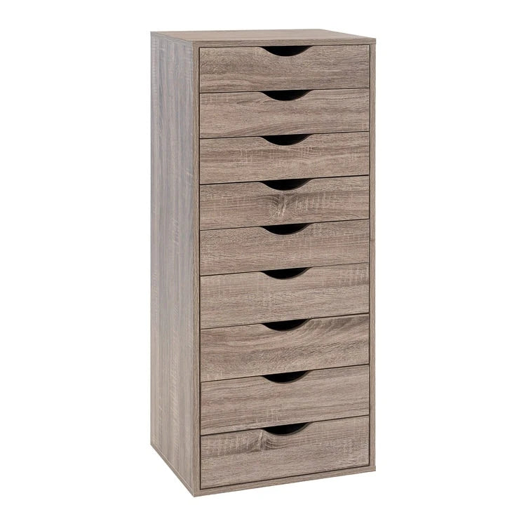 Commode verticale étroite à 9 tiroirs multicolore, Armoire de rangement simple