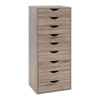 Commode verticale étroite à 9 tiroirs multicolore, Armoire de rangement simple