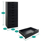 Commode verticale étroite à 9 tiroirs multicolore, Armoire de rangement simple