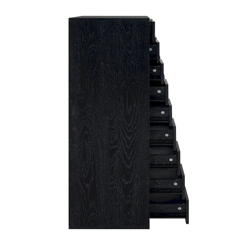 Commode verticale étroite à 9 tiroirs multicolore, Armoire de rangement simple