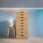 Commode verticale étroite à 9 tiroirs multicolore, Armoire de rangement simple