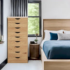 Commode verticale étroite à 9 tiroirs multicolore, Armoire de rangement simple