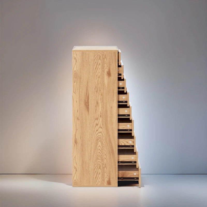 Commode verticale étroite à 9 tiroirs multicolore, Armoire de rangement simple