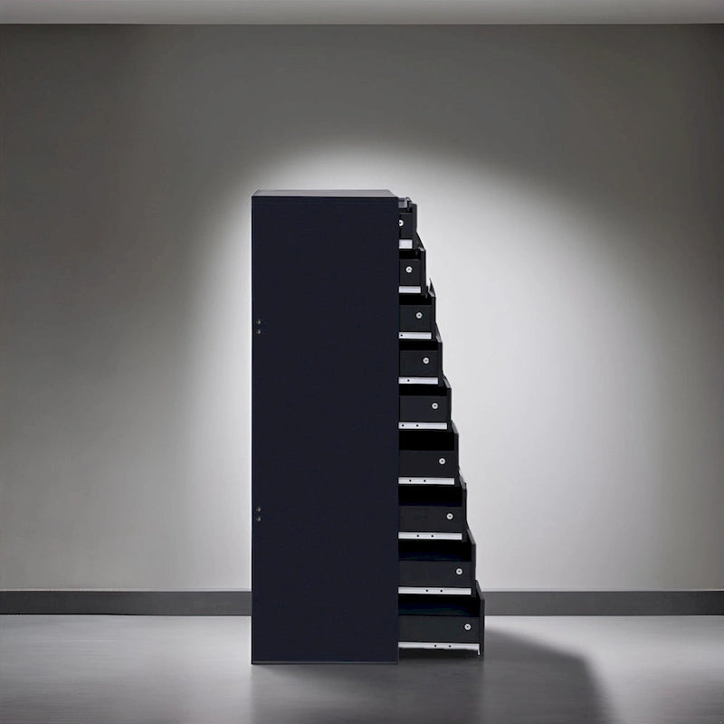Commode verticale étroite à 9 tiroirs multicolore, Armoire de rangement simple