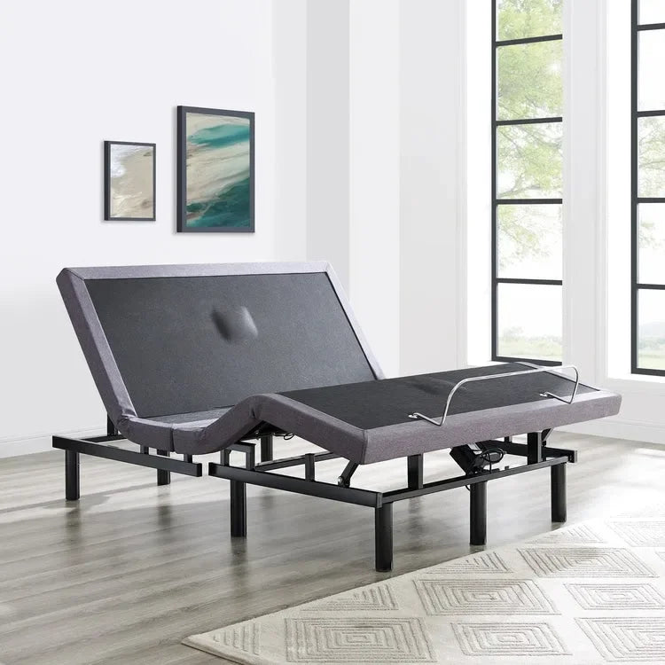 Sommier articulé réglable gris/noir avec option massage – Twin XL / Full / Queen / King / Split King