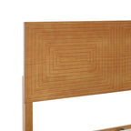 Lit plateforme en bois massif noyer brun, style Mid-Century, avec tête de lit réglable – Lit double / Queen / King