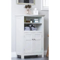 Meuble autoportant Blanc/Espresso avec portes, MDF, Simple