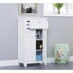 Meuble autoportant Blanc/Espresso avec portes, MDF, Simple