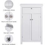 Meuble autoportant Blanc/Espresso avec portes, MDF, Simple