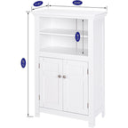 Meuble autoportant Blanc/Espresso avec portes, MDF, Simple