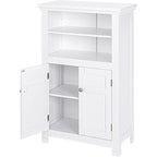 Meuble autoportant Blanc/Espresso avec portes, MDF, Simple