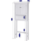 Meuble de rangement pour WC avec tiroir – Blanc / Espresso, 2 portes, assemblage par 1 personne