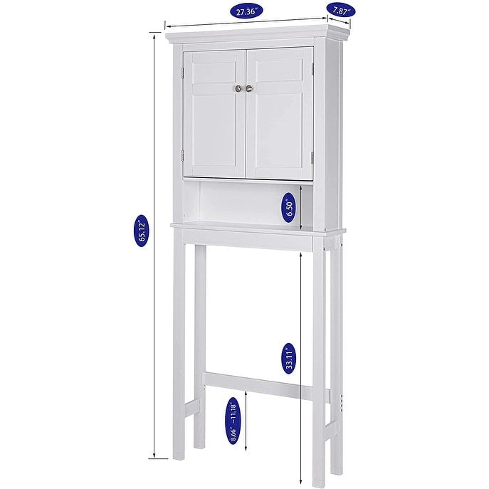 Meuble de rangement pour WC avec tiroir – Blanc / Espresso, 2 portes, assemblage par 1 personne