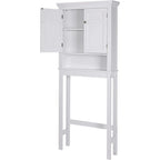 Meuble de rangement pour WC avec tiroir – Blanc / Espresso, 2 portes, assemblage par 1 personne