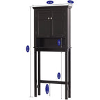 Meuble de rangement pour WC avec tiroir – Blanc / Espresso, 2 portes, assemblage par 1 personne