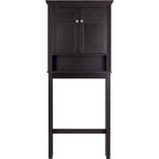 Meuble de rangement pour WC avec tiroir – Blanc / Espresso, 2 portes, assemblage par 1 personne