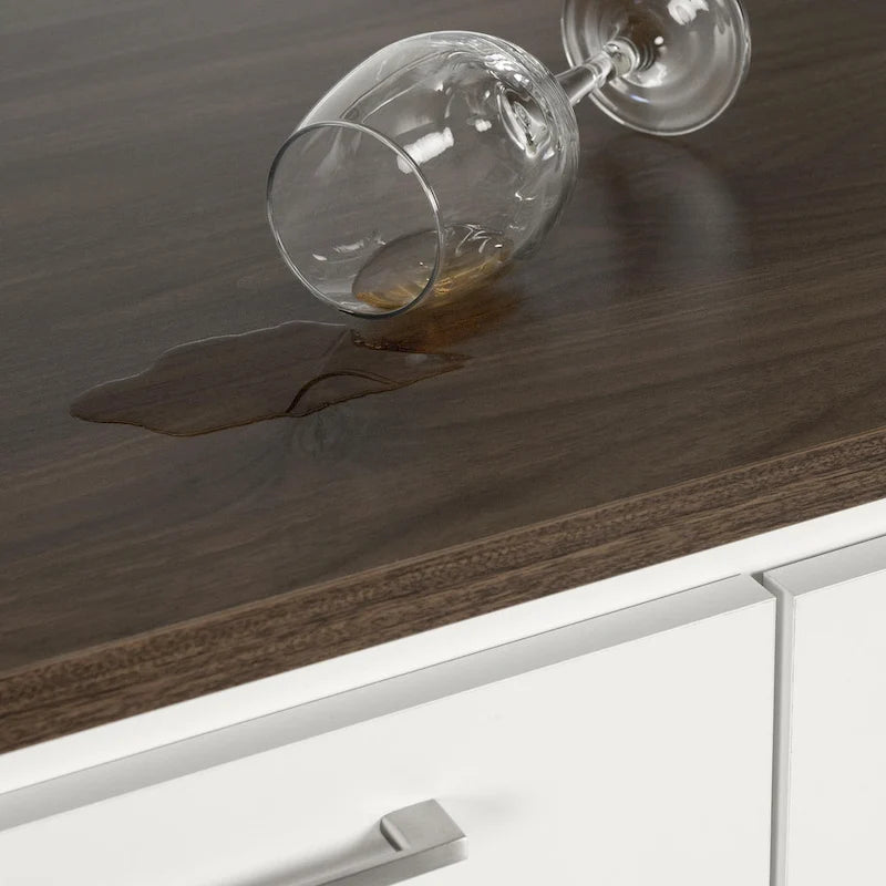 Îlot de cuisine 2 places en chêne gris et blanc avec 4 tiroirs, style contemporain