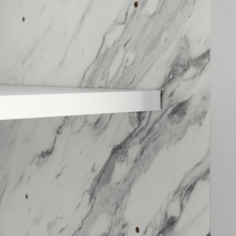 Îlot de cuisine 2 places en chêne gris et blanc avec 4 tiroirs, style contemporain