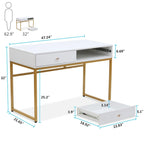 Table de bureau à domicile de 120 cm avec 2 tiroirs de rangement