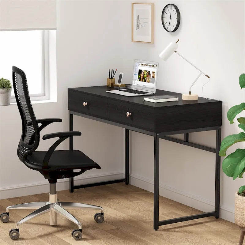 Table de bureau à domicile de 120 cm avec 2 tiroirs de rangement