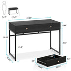 Table de bureau à domicile de 120 cm avec 2 tiroirs de rangement